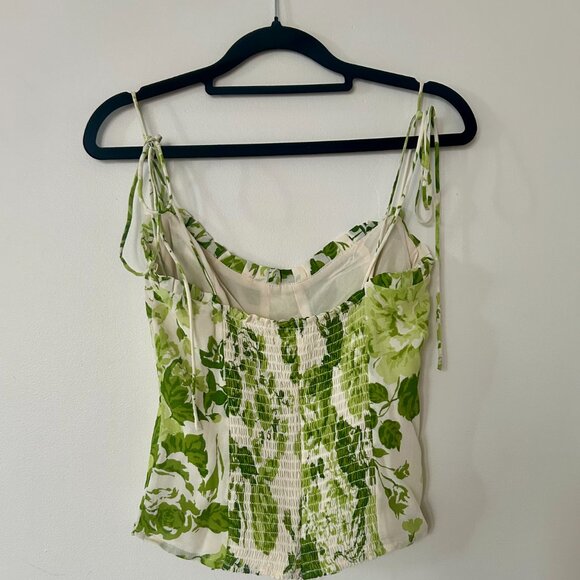 Reformation Novena Top Green Floral - Size 4 - Picture 6 of 7
